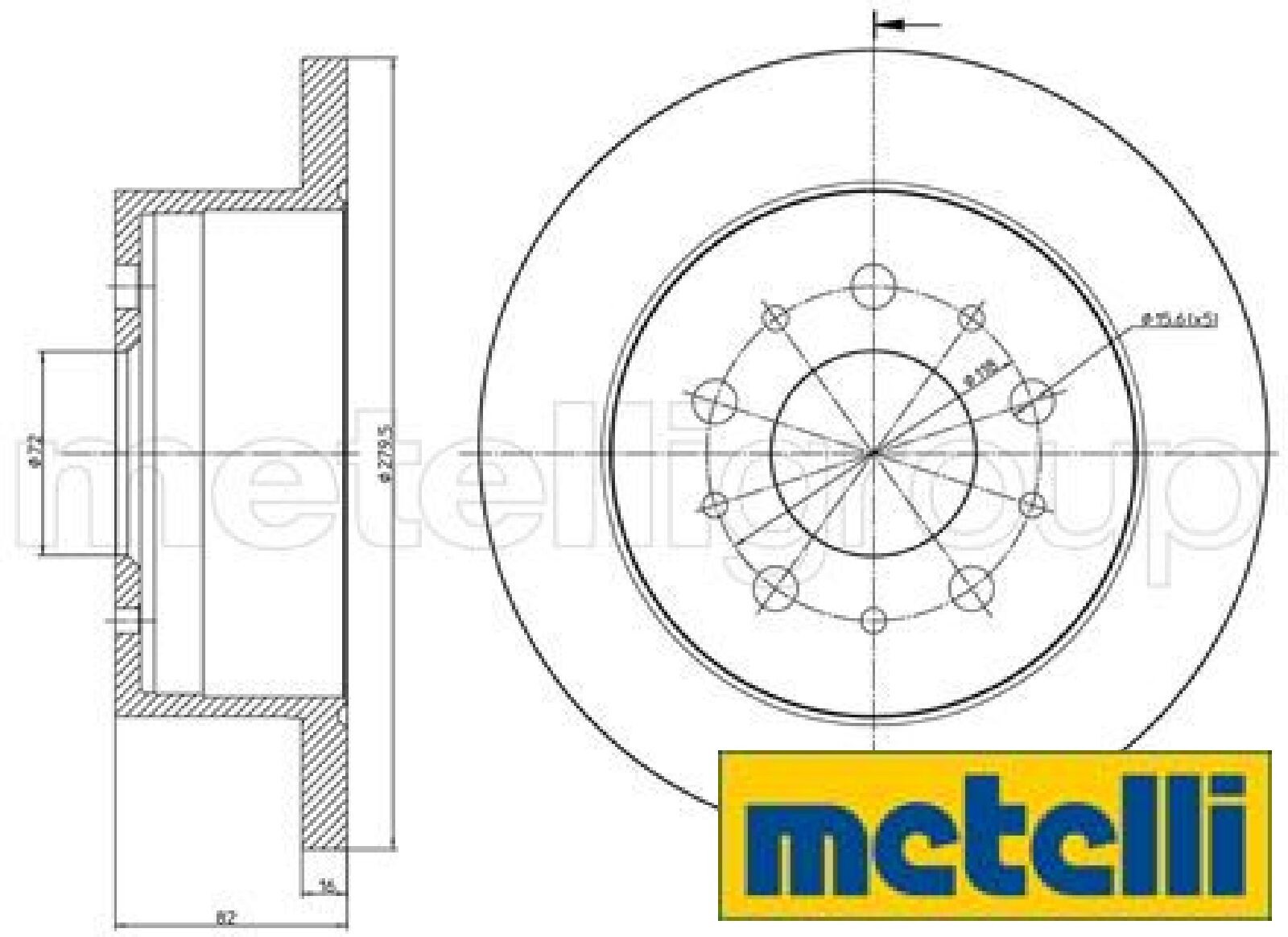 2x Bremsscheibe metelli 23-0731 2 Bremsscheiben Hinterachse Hinten
