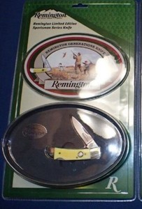 Remington Limited Edition Sportsman Series Knife and Tin Set, yellow bone handle