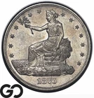 1876-S Trade Dollar, Scarce This Nice! Sharp Strike Definition Choice BU++