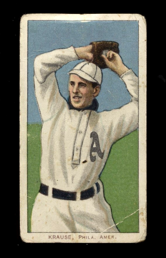 1909-11 T206 Harry Krause Polar Bear Philadelphia American Rare Back POOR