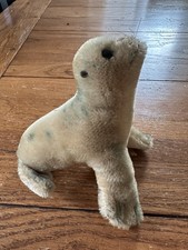 Steiff Plush Robby Spotted Seal Mohair with Button Yellow Tag Circa 1950 Vintage