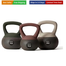 Soft Kettlebells with Cushioned Impact-Resistant Base and Anti-Slip, Wide-Gri...