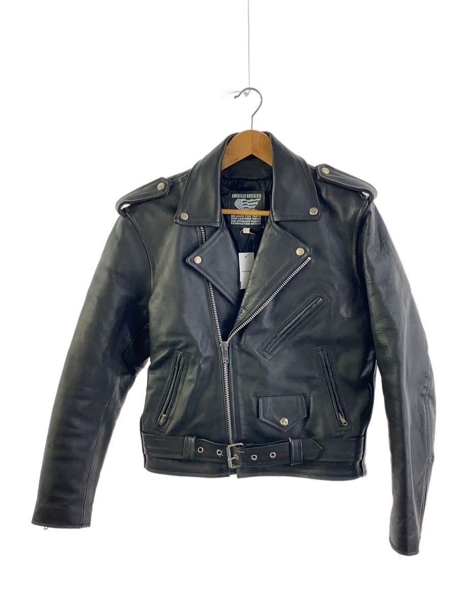 American Nostalgia Double Riders Jacket/L/Leather/Blk/Plain 3476