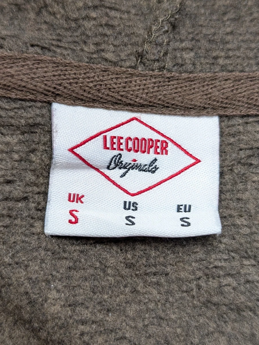 Sudadera con capucha asimétrica Lee Cooper Originals marrón S con cremallera
