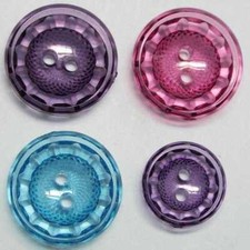 Clear Transparent Buttons 15mm 20mm Faceted Flower Center BUY 2 4 Or 8 254D