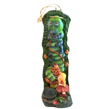 Alice in Wonderland Caterpillar Magic Mushroom Incense Burner Ash Holder 8" Tall