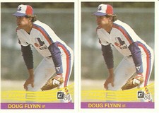 2 CARD 1984 DONRUSS DOUG FLYNN BASEBALL CARD LOT #254