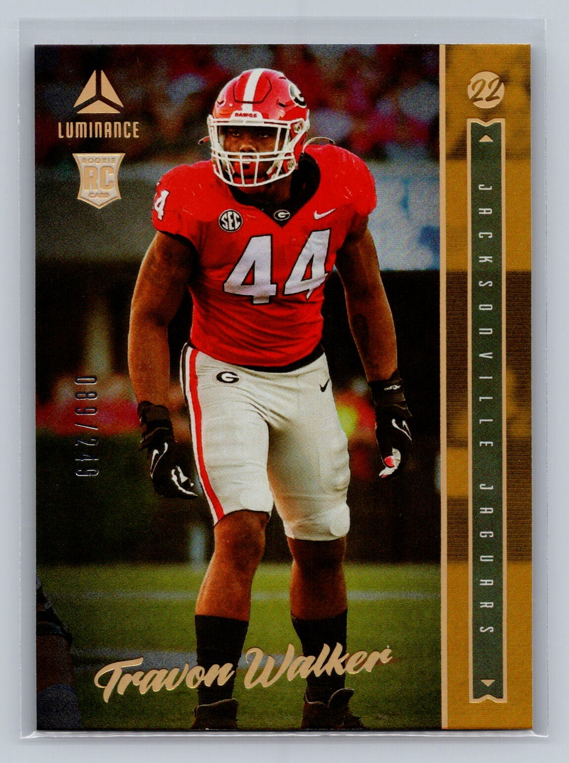 2022 Panini Luminance #142 Travon Walker Gold #/249