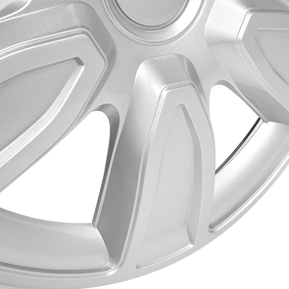 4x Wheel Covers 15 inch Snap On Full Silver Hub Caps For Dodge Caravan Ford Foto 4 de 4