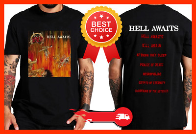 Slayer Hell Awaits Tour T-Shirt Black Cotton