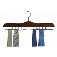 17" Walnut Wood Multi Tie Hanger