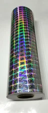 Silver Plaid Pattern Holographic Diffractive Sign Plotter Vinyl Film