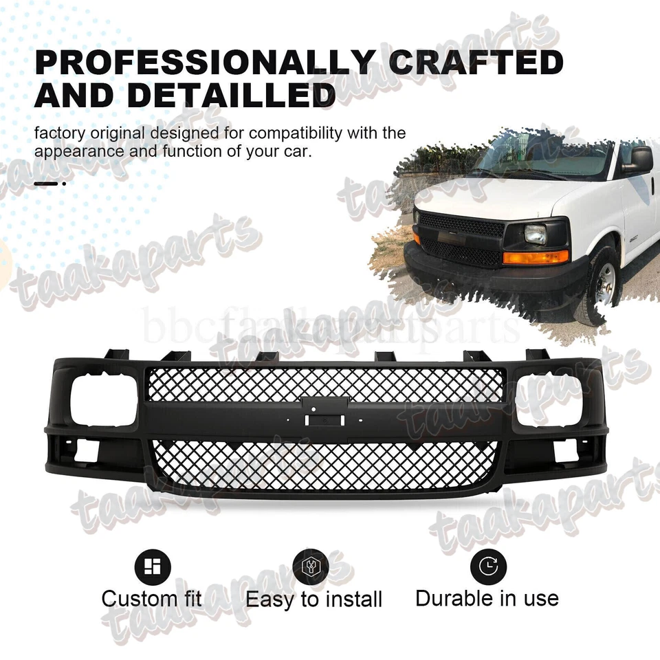 Front Grille Assembly Grill For 2003-2017 Chevrolet Express 1500 2500 3500 Van Foto 2 de 4