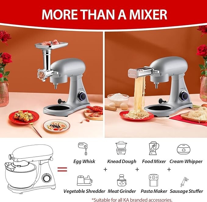 COOKLEE Stand Mixer, 800W 8.5Qt. Kitchen Mixer with DishwasherSafe Dough Hooks eBay