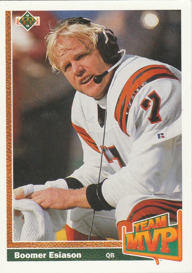 FREE SHIPPING-MINT-1991 Upper Deck Bengals #454 Boomer Esiason TEAM MVP