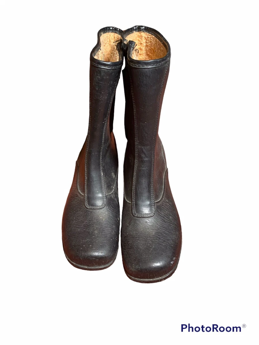 Vintage 70s Sears Black Boots with Zipper on the Side. Size 9. eBay