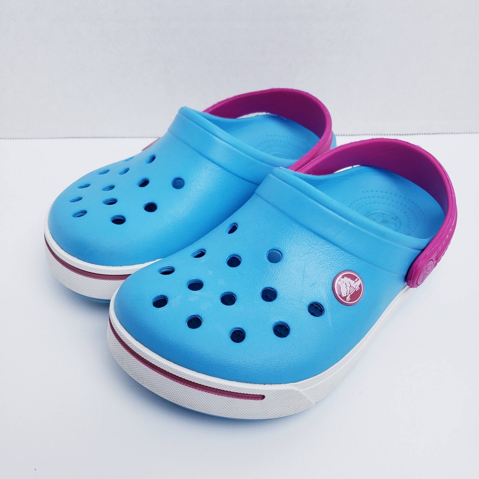 Crocs Crocband II Casual Electric Blue/Candy Slingback Sandals Clogs EUC J1  | eBay