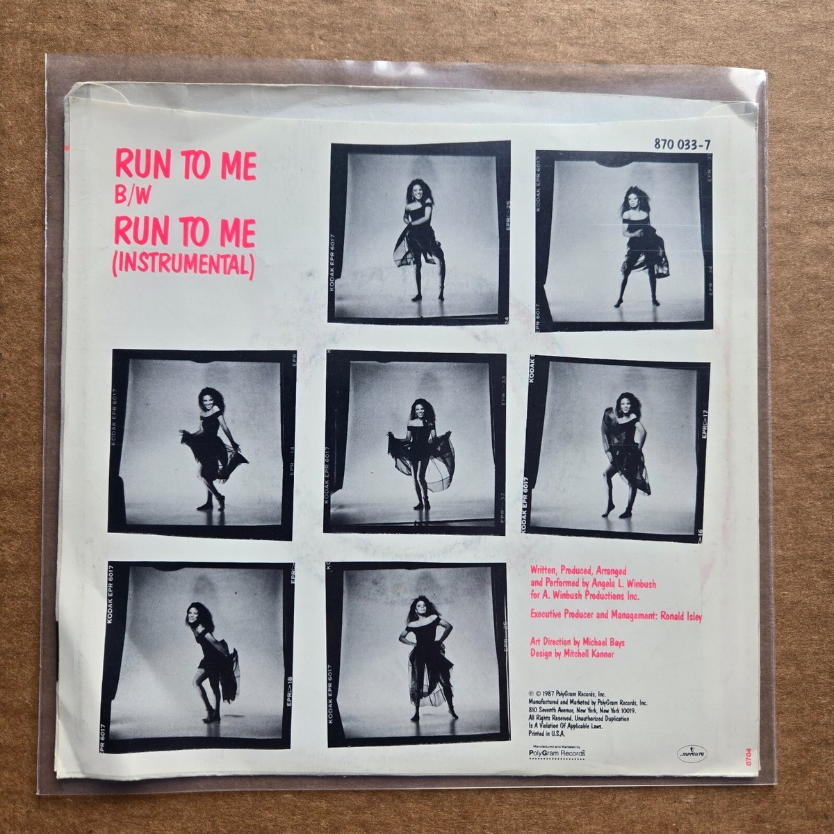 ANGELA WINBUSH Run To Me DJ PROMO R&B SOUL 45 7