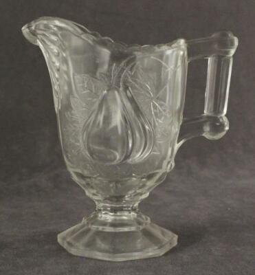 Vintage Adams Gipsy Clear Glass Baltimore Pear Pattern Open Sugar & Creamer