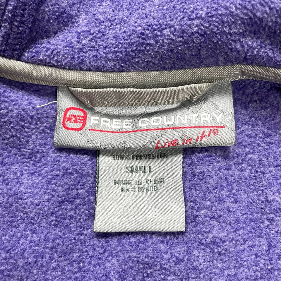 Sudadera con capucha Free Country Active para mujer talla pequeña morado gris con cremallera completa Foto 4 de 4