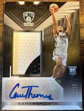 2021/22 Panini Black Rookie Patch Auto Holo Silver Parallel Cameron Thomas 2/15