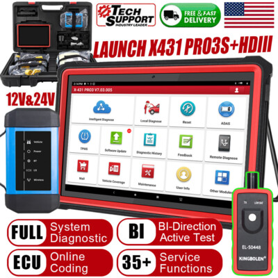 LAUNCH X431 PRO3S+ HD3 OBD2 Scanner Bidirectional Diagnostic Tool ECU Key Coding