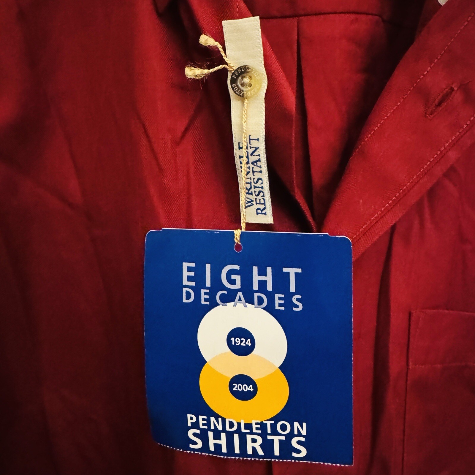 Vintage Pendleton Cotton Button Down Red Shirt NW… - image 3