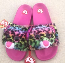 Youth Girls TY Beanie Slide Slippers - Size 4-5 Dotty