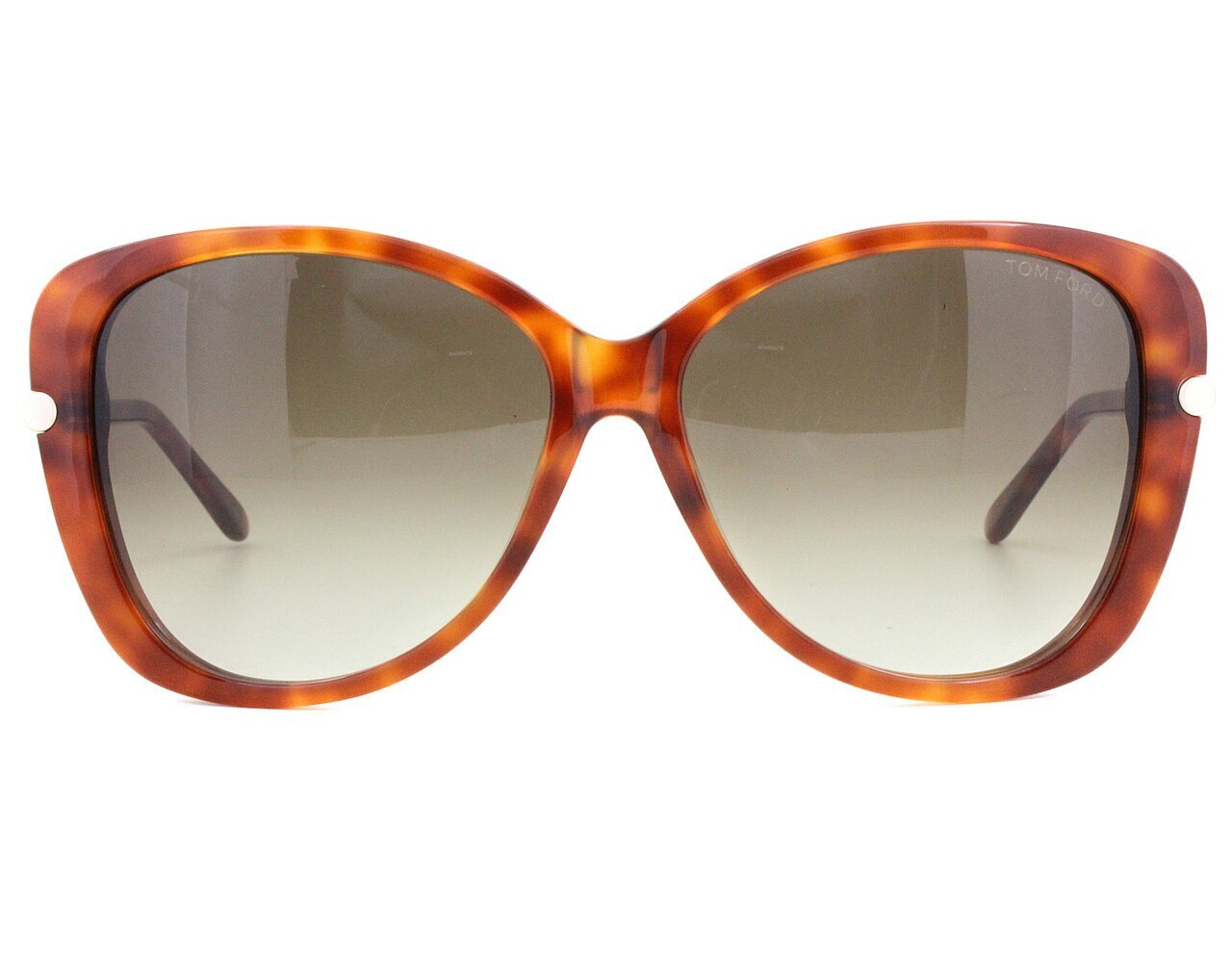 Пластиковые солнцезащитные очки Tom Ford Linda TF324 56F Коричневый Havana Gold 59-14-135 FT324 42390₽