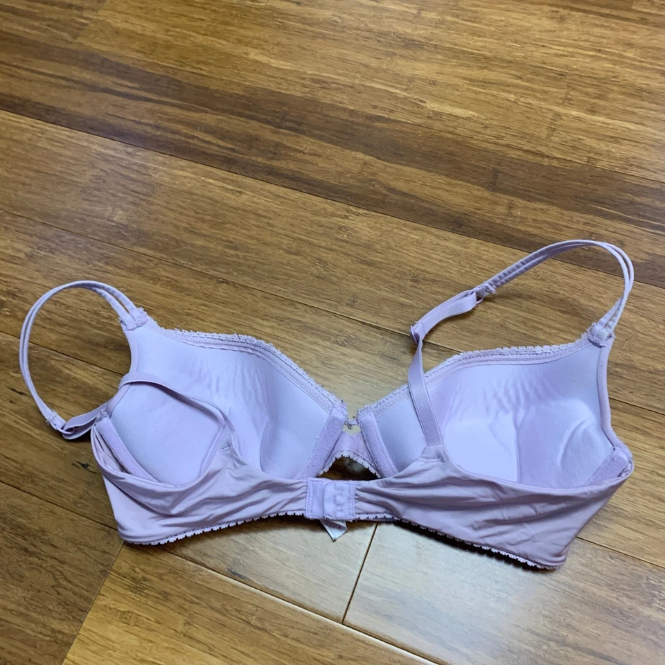 Sutiã feminino Lily of France camiseta tamanho 34B roxo acolchoado com aro - Imagem 2 de 4
