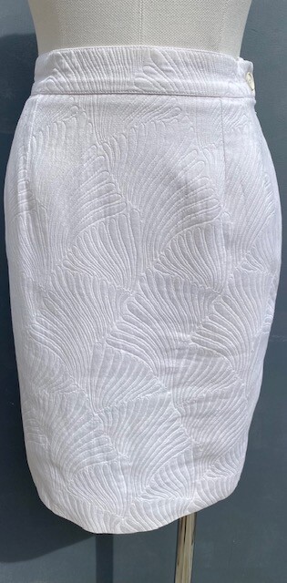 GONNA A MATITA YVES SAINT LAURENT ENCORE VINTAGE DONNA STAMPA AVORIO TAGLIA 6 F 38