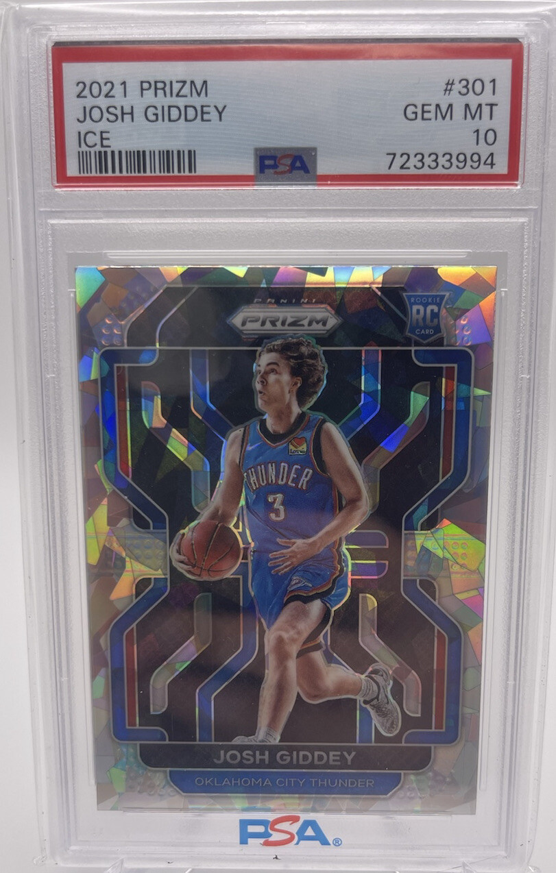 2021-22 Panini Ice Prizm #301 Josh Giddey Thunder RC Rookie PSA 10 GEM MINT