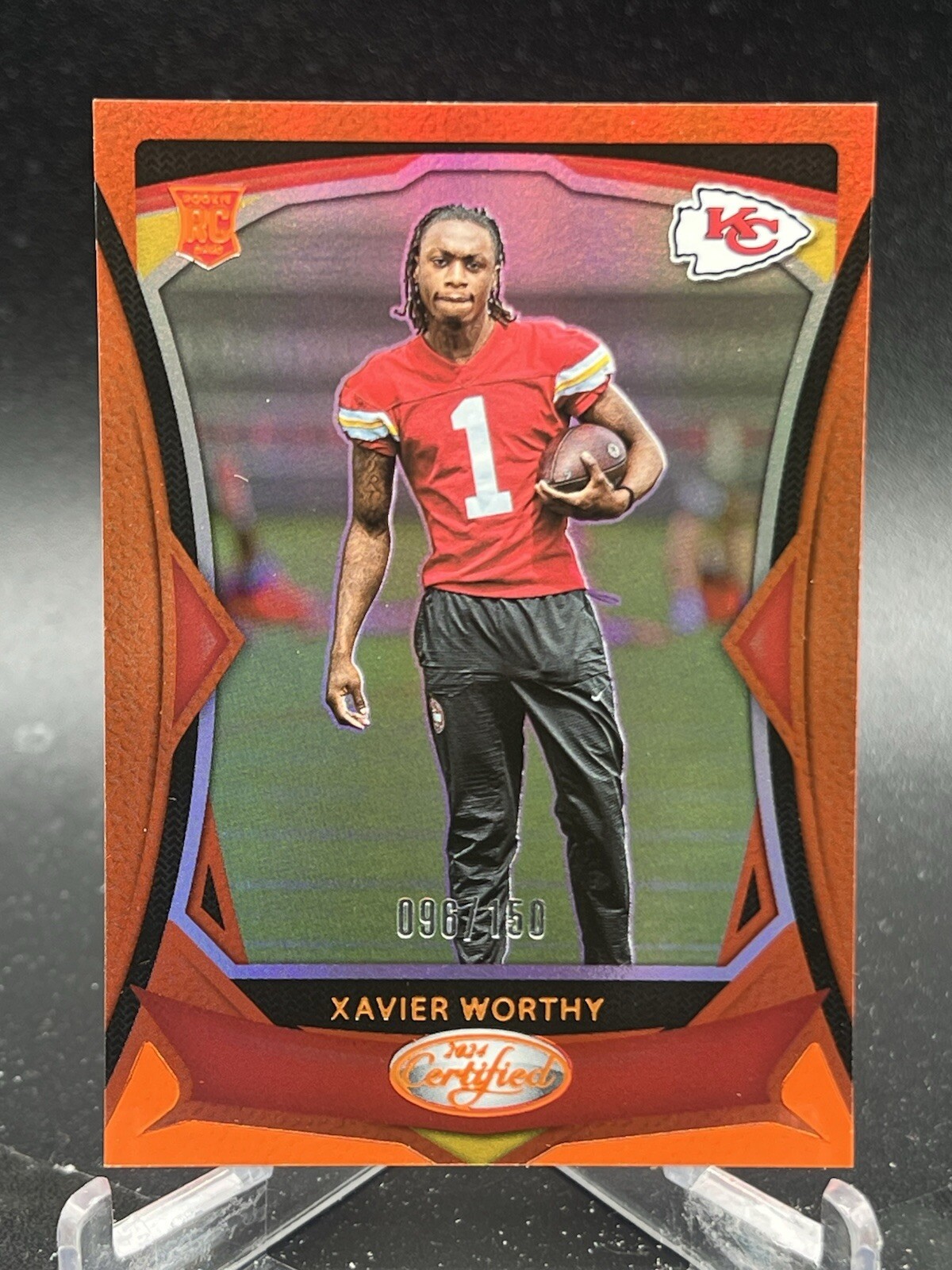 2024 Panini Certified Xavier Worthy #120 Orange /150 Kansas City Chiefs RC