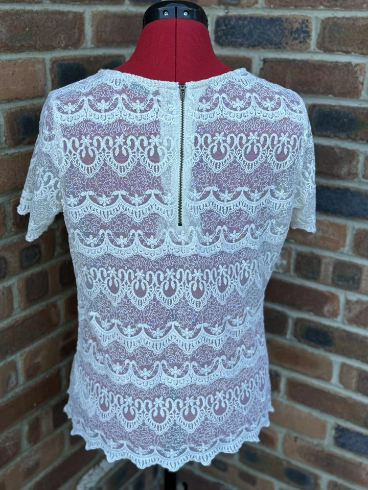 Marks And Spencer Indigo Collection Ivory Lace Top 14 BNWOT - Image 3 of 4