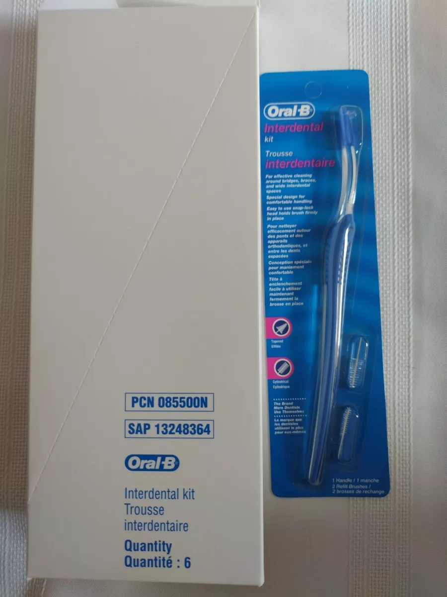 Oral B Interdental Kit 1 Handle 2 Refill Brushes Lot of 6