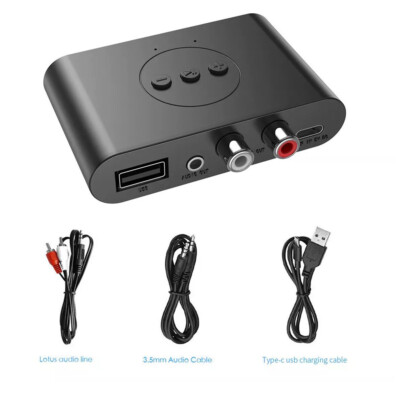 Bluetooth 5.2 Receiver NFC 3.5mm AUX RCA Wireless Audio Adapter for Home Stereo