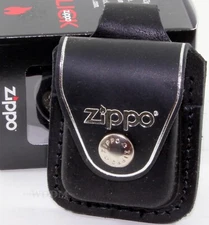 Zippo Black Genuine Leather Lighter Pouch/Case/Holder Belt Loop Sheath