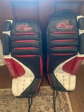 Simmons Ultra Light Black Red White 30” Goalie Pads Ice Hockey Pads 