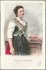 1903ca GRESSONEY COSTUME postcard Valle d'Aosta