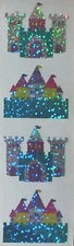 Mrs Grossman's  Sparkle Glitter CASTLE Vintage  Stickers 1994 RARE