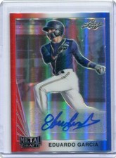 2021 Leaf Metal Draft Red White Blue 1990 Design Eduardo Garcia Auto 4/10