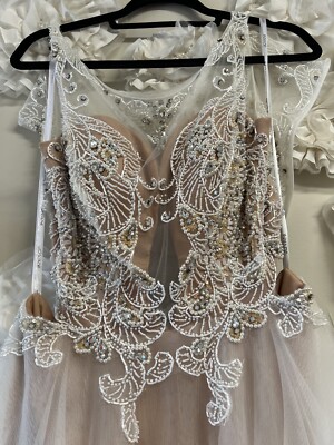Jovanni Dress Size 10 Ivory Nude Beaded Formal Wedding Prom Tulle Ruffle | eBay Jovanni Dress Size 10 Ivory Nude Beaded Formal Wedding Prom Tulle Ruffle | eBay