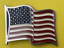 Classic American Flag Stars And Stripes Metal Belt Buckle Red White Blue USA