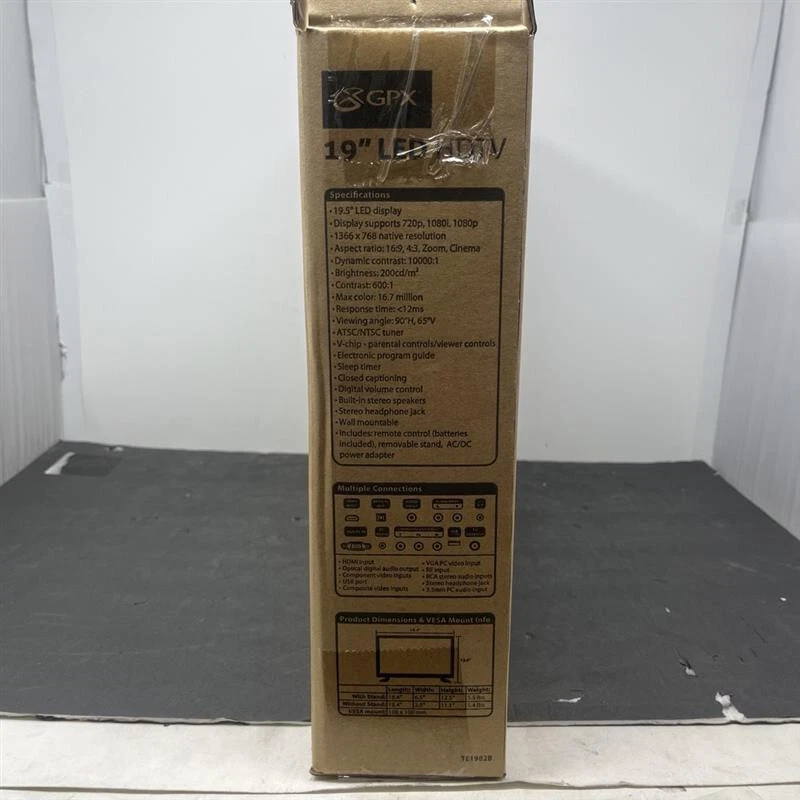 GPX TE1982B 19" 720p 60Hz LED HDTV (NEW) - Image 4 of 4