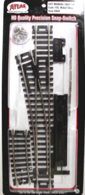 Atlas #860 Left-Hand Manual Snap Switch Track - HO Scale - Code 100 Rails - New