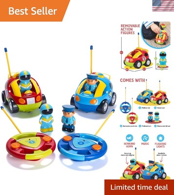 Interactive Remote Control Cars Set for Toddlers - Easy & Safe Play Experience