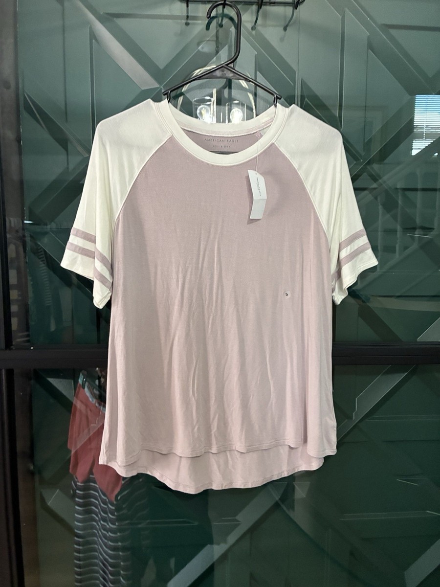 soft and sexy clothes American Eagle Women’s Soft & Sexy Oversized V-neck T-Shirts Color Coral  Size M main image 0