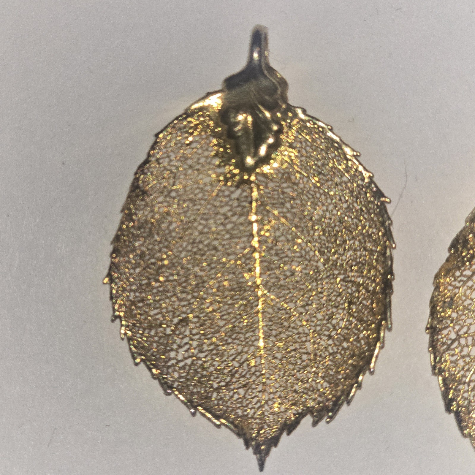 3 Vintage Gold Dipped Leaf Pendants - image 6