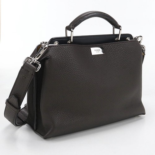 Fendi Peekaboo Handbag 7VA506 Leather Brown Classic Mini Essential
