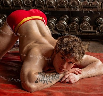 Male Model Photo Print Muscular Handsome Shirtless Hunk Abs -644E